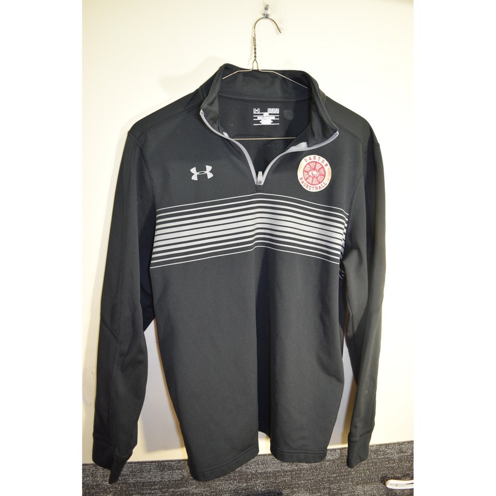 2016 Under Armour Oakton HS VA Basketball 1/4 Zip Pullover Black Striped MENS M